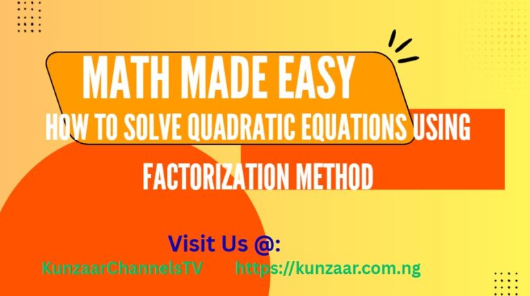 How to Solve Quadratic Equations Using Factorization Method - Zaarite ...